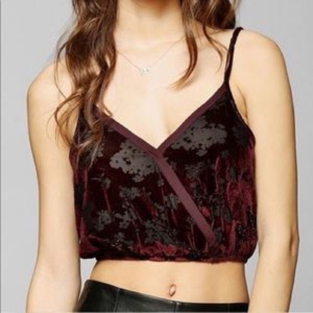kimchee blue velvet maroon crop top